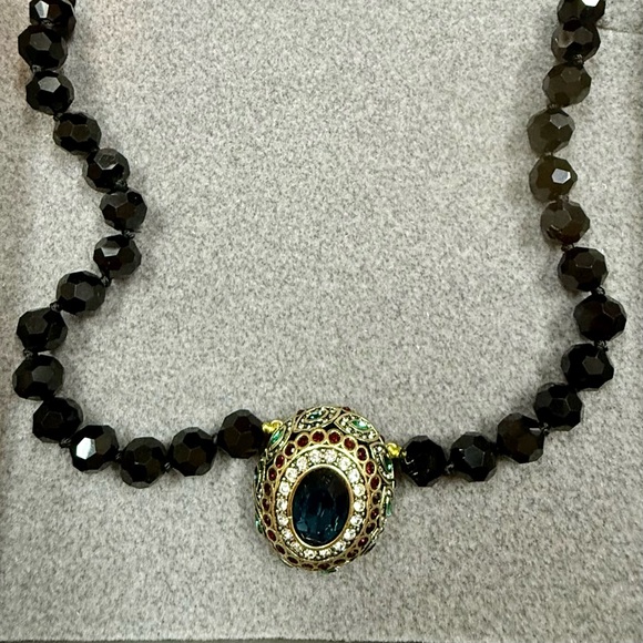 Heidi Daus “Enchante” Beaded Crystal Magnetic Necklace 3 Pendants - Picture 8 of 8